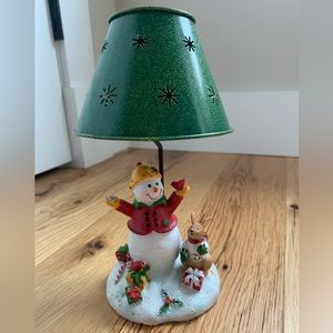 Holiday Snowman Tealight Candle Lamp, NWOT